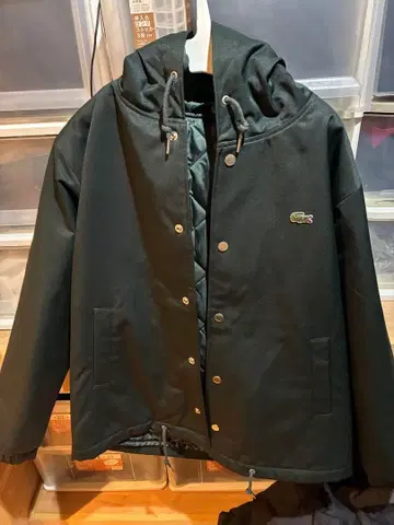 (거의 미사용) Lacoste 그린 다운 자켓 라코스테