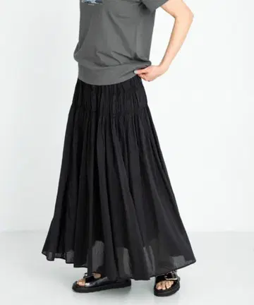 셔링 에어리 코튼 보일 스커트