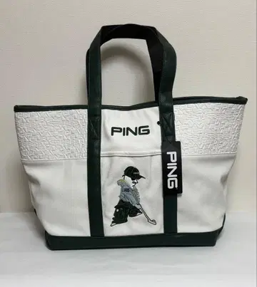 새상품 PING GB-N2507 토트백 화이트 x 그린