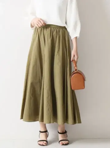 스픽 앤 스팬 코튼 나일론 플레어 스커트