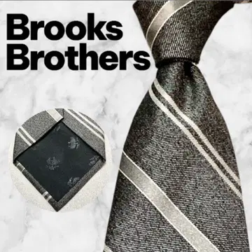 Brooks Brothers 넥타이 그레이 실버 스트라이프 레프