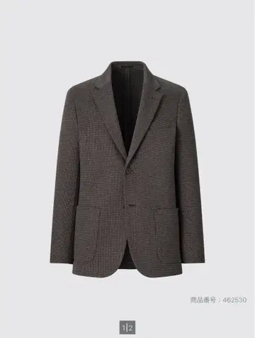 걸작 유니클로 컴포트 2B 자켓 다크 브라운 체크 단종