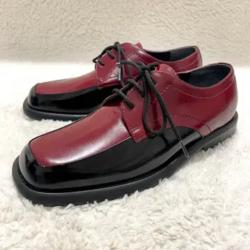 미사용급 PLAN C 플랜시 스퀘어토 가죽 레이스업 슈즈