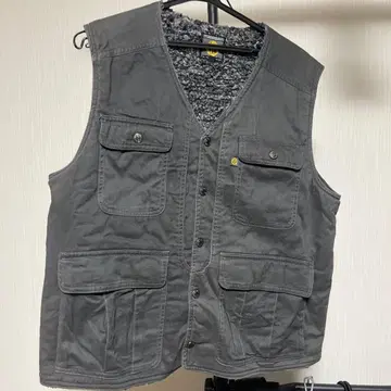 그레이 버튼 베스트 플리스 라이닝 4 포켓