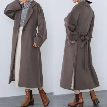 겨울 BEAMS HEART 벨트 부착 롱 체스터 코트