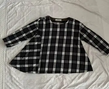 비대칭 기모 블라우스 슈퍼 하카 체크 가을/겨울