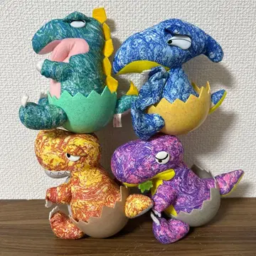 [ 4개 세트 레어 ] 에이코 산리오 1993년제 다이너소어 봉제 인형