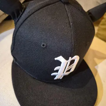 귀 달린 블랙 야구 모자