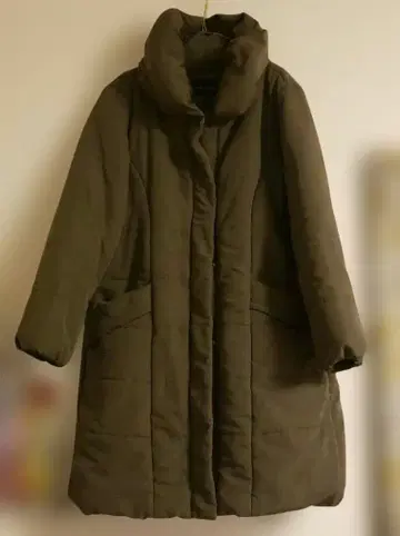 3L 사이즈 롱 다운 자켓 카키색