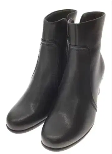 [ AKAISHI ] 블랙 웨지 힐 숏부츠