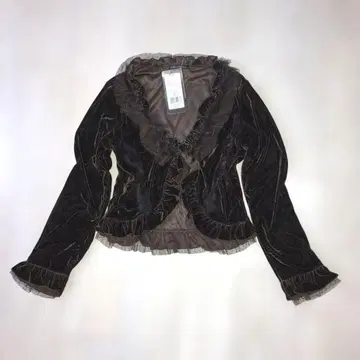 y2k 00s 벨로아 볼레로 프릴 퍼 페어리 그런지 모리걸