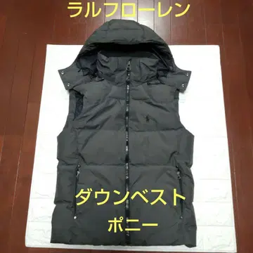 랄프 로렌 다운 베스트 자켓 후드 포니