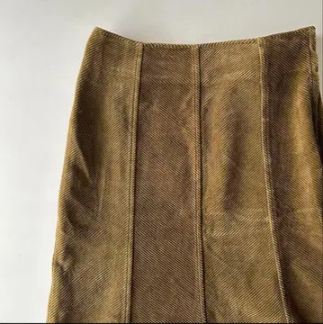 전일본 여성 아동복 공업 조합 연합회 브라운 코듀로이 미디 스커트