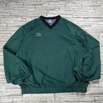 90s UMBRO 나일론 풀오버 그린 원포인트 자수