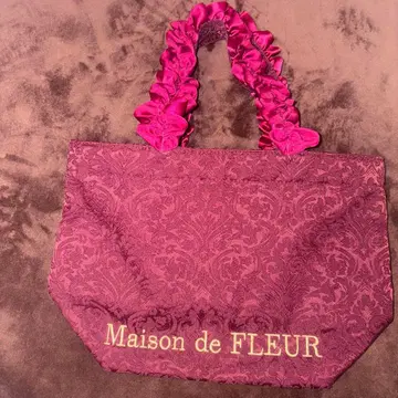 Maison de FLEUR 와인 레드 토트백