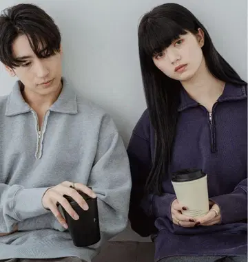 10. 하프 집 스웨트 네이비 사이즈 2