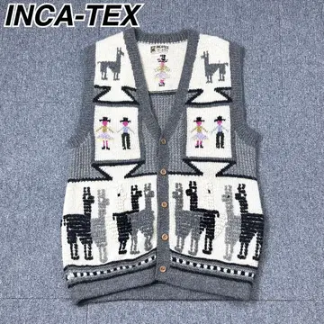 INCA-TEX 알파카 100% 니트 베스트 인카텍스 인카의 요새