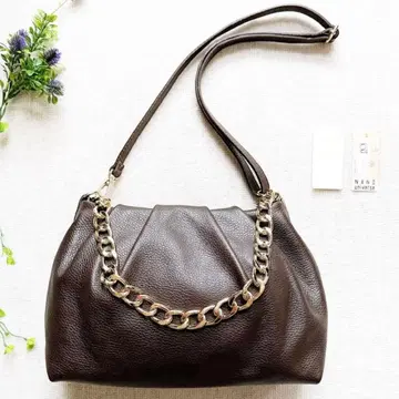 [ 새상품급 ] 오우렌티 골드 체인 2WAY 숄더백 가죽