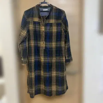 써니 클라우드 체크 무늬 셔츠 원피스