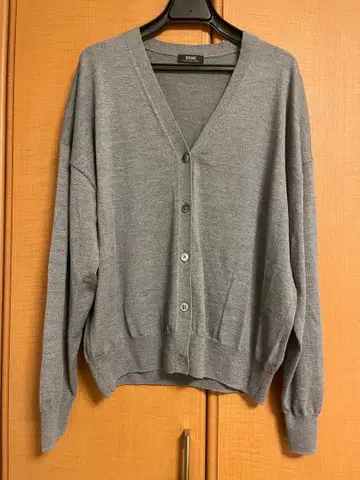 저널 스탠다드 르사쥬 V넥 가디건 그레이