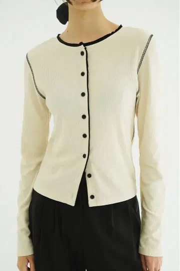 clane W FACE BICOLOR CARDIGAN