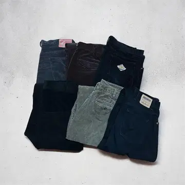 코듀로이 팬츠 데님 팬츠 6개 세트