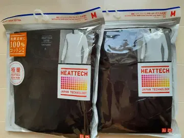 유니클로 극난 히트텍 코튼 크루넥 블랙 M 2개 세트