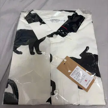 VINTAGE EL 고양이 패턴 셔츠 XL
