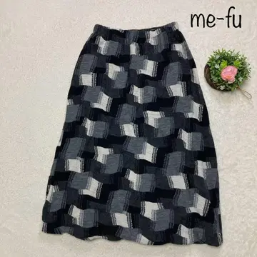 센소유니코  me-fu 롱 스커트 블록 체크 울 38