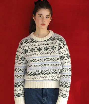 SOMEWHEREBUTTER 노르딕 니트 아이보리