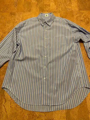 allery 파랑과 화이트 스트라이프 긴팔 셔츠