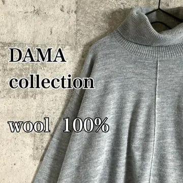 DAMA Collection 울 100% 터틀 니트 돌먼 스웨터