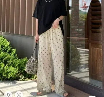 B:MING BY BEAMS/기하 자수 팬츠