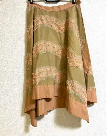 cardo fabrica 베이지 핑크 랩 스커트 롱