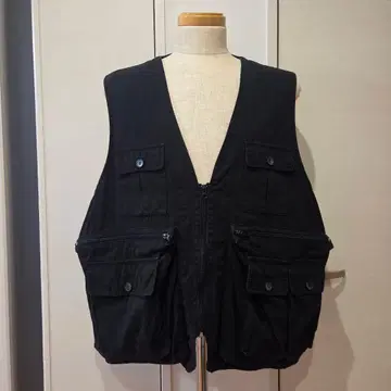 헌팅 베스트 상의 베스트 블랙 가을 겨울 구제 의류 스트릿