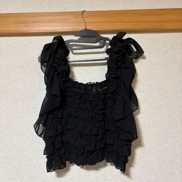 티어드 프릴 베어탑 블라우스