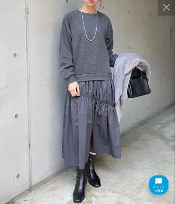 Thevon 맨투맨 도킹 원피스