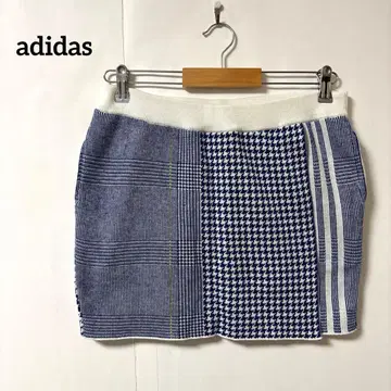 아디다스 [ L ] 골프 스커트 체크 스웨터 풀오버 스커트