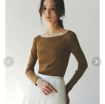 [ 미사용 새상품 ] 실크 캐시미어 블렌드 보트넥 니트