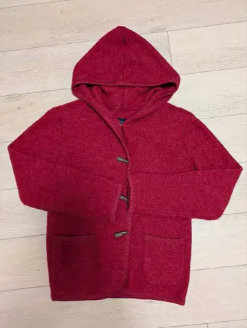 빨간색 울 혼방 더플 코트