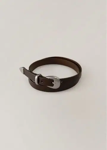 ohotoro 웨스턴 씬 레더 벨트 브라운