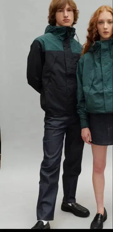 APC mizuno 마운틴 파카 블랙/그린 s