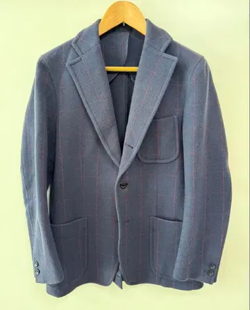 바셋 워커 네이비 체크 무늬 테일러드 자켓 사이즈 46