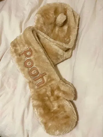 푸우 플리스 모자 장갑 포함