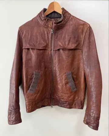 Edition 브라운 가죽 자켓 빈티지 라이크