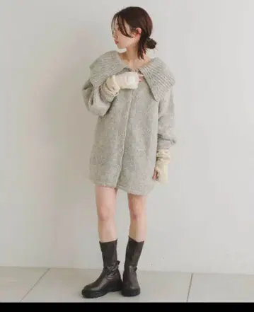 Kastane 빅 카라 멜란지 니트