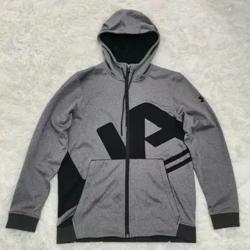 언더아머 풀 집업 후드티 로고 그레이