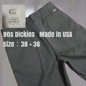 90s 디키즈 874 usa제 차콜 그레이 W38 압착 택