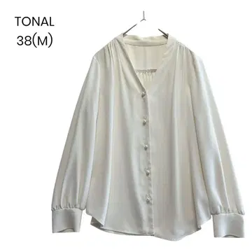 [ TONAL ] 블라우스 펄 버튼 화이트 38 M 오피스 1228