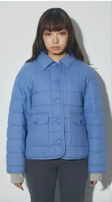 LAGUA GEM 라이트 블루 퀼팅 자켓